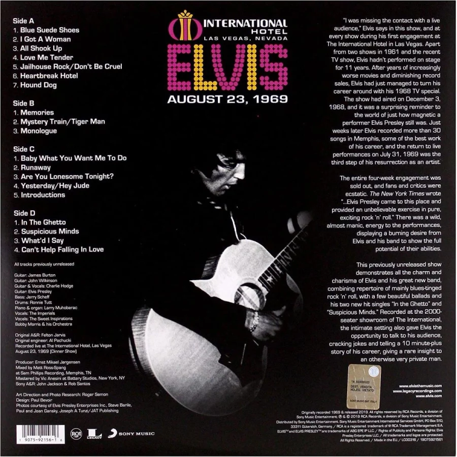 Elvis Presley - Live At The International Hotel, Las Vegas, NV August 26, 1969 (2 Plak) - Görsel 3