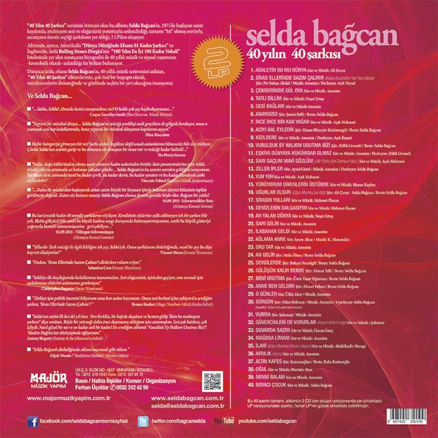 Selda Bağcan - 40 Yılın Şarkıları ( 2 Plak) - Görsel 2