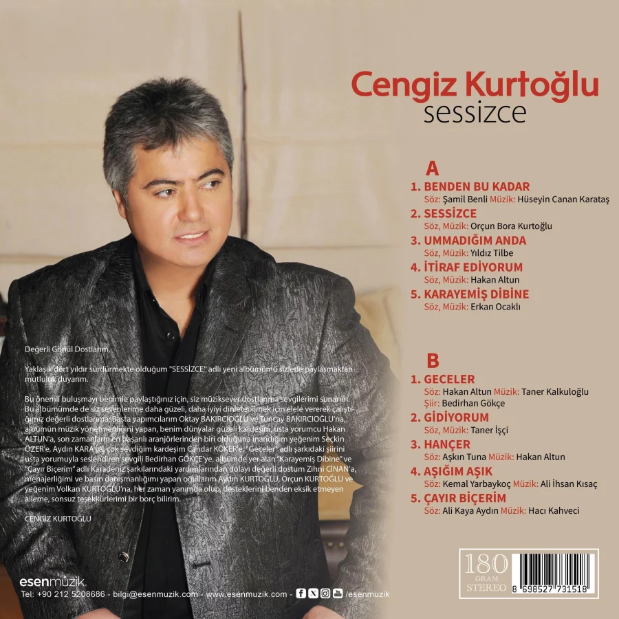 Cengiz Kurtoğlu - Sessizce (Plak) - Görsel 2