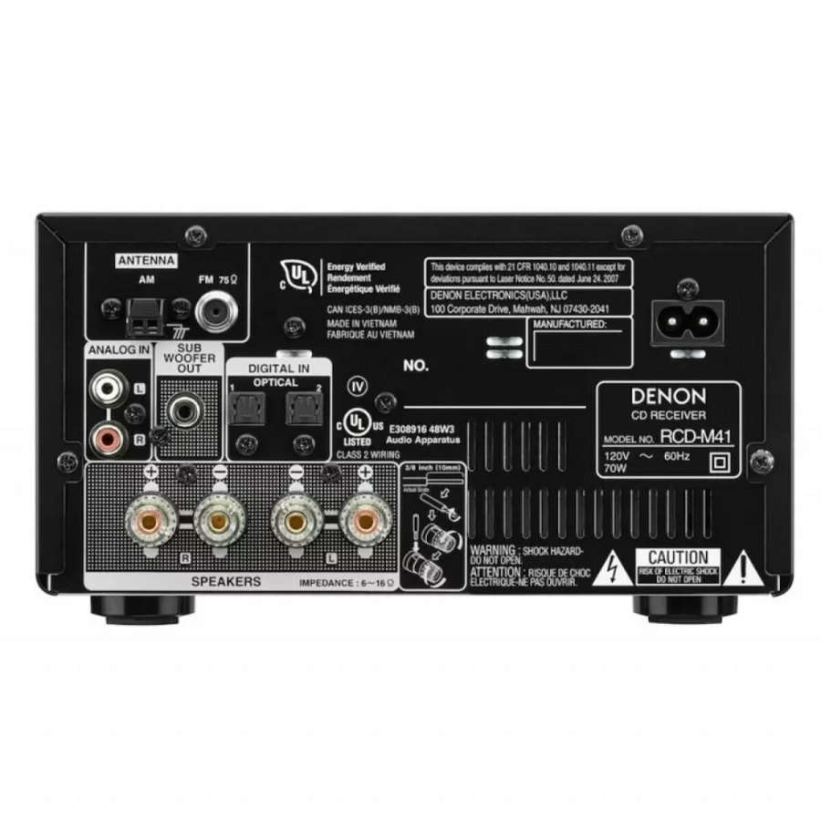 Denon RCD M 41 Micro HiFi CD & Bluetooth Receiver Black - Görsel 3