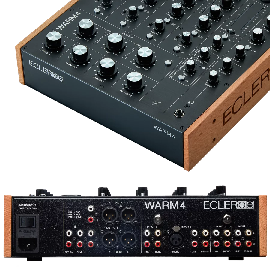 ECLER WARM4 Rotary Mikser | 4 Kanallı Analog DJ Mikseri - Görsel 3