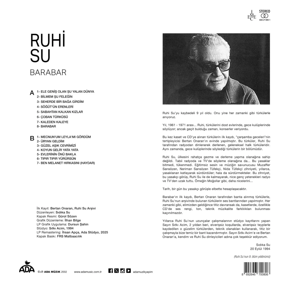 Ruhi Su - Barabar (Plak) - Görsel 4