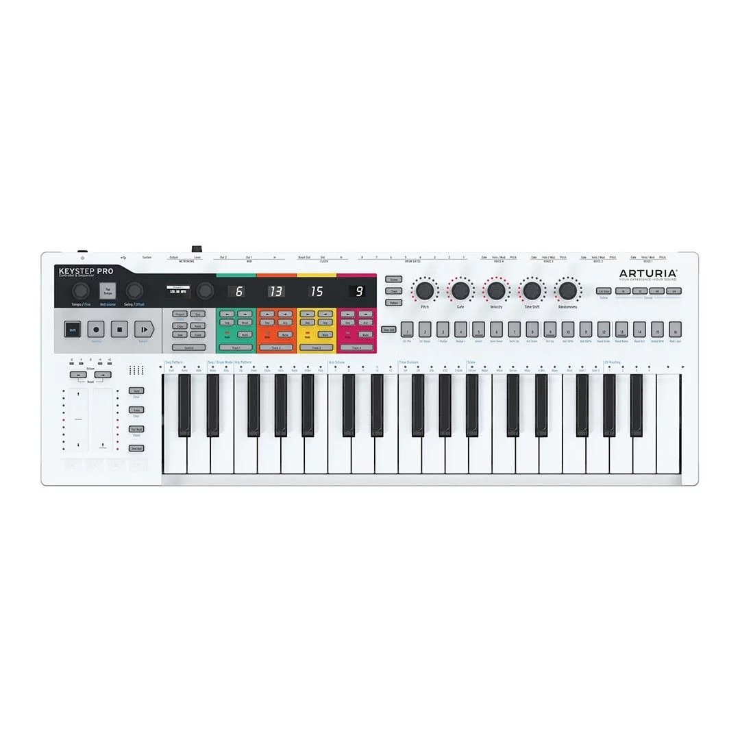 arturia-keystep-pro-beyaz-midi-kontrolcu-a Arturia KeyStep Pro Beyaz MIDI Kontrolcü - Görsel 1