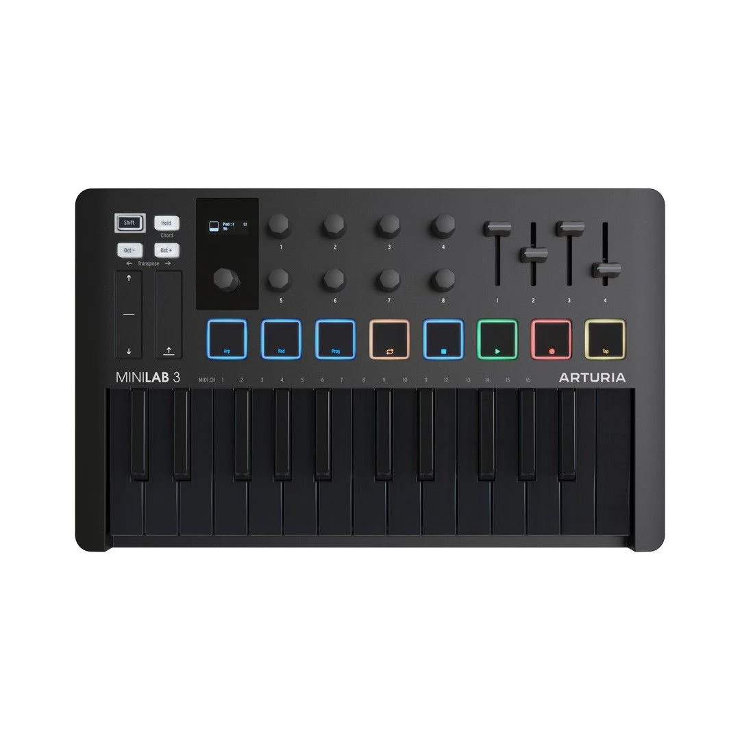 arturia-minilab-3-deep-black-midi-klavye Arturia MiniLab 3 Deep Black MIDI Klavye - Görsel 1