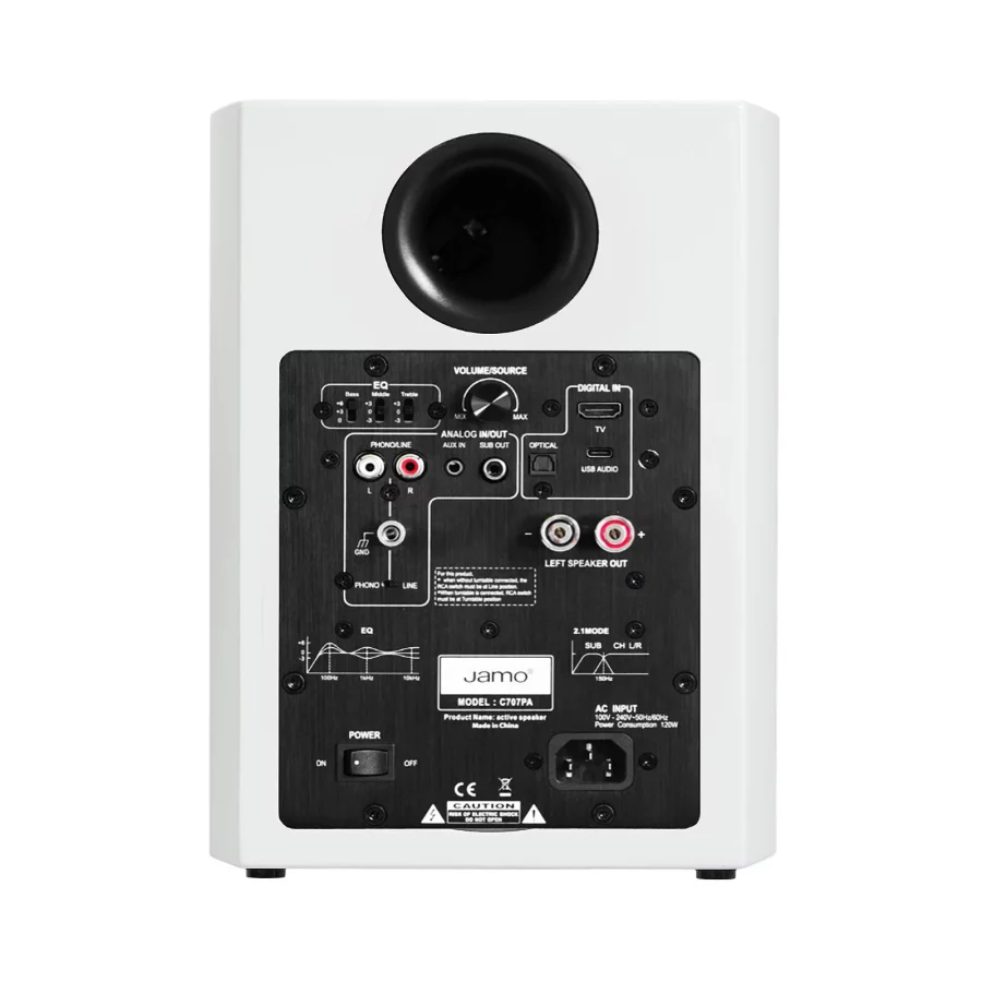 Jamo C707PA MKII Aktif Bluetooth Hoparlör Beyaz Çift - Görsel 5