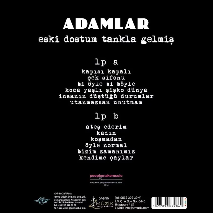 Adamlar - Eski Dostum Tankla Gelmiş (Renkli Plak) - Görsel 2
