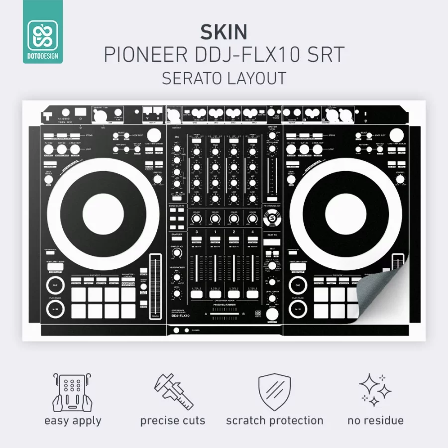 Doto Design Skin DDJ-FLX10 SRT Black - Görsel 2