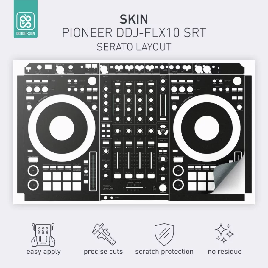 Doto Design Skin DDJ-FLX10 SRT Night Black - Görsel 2