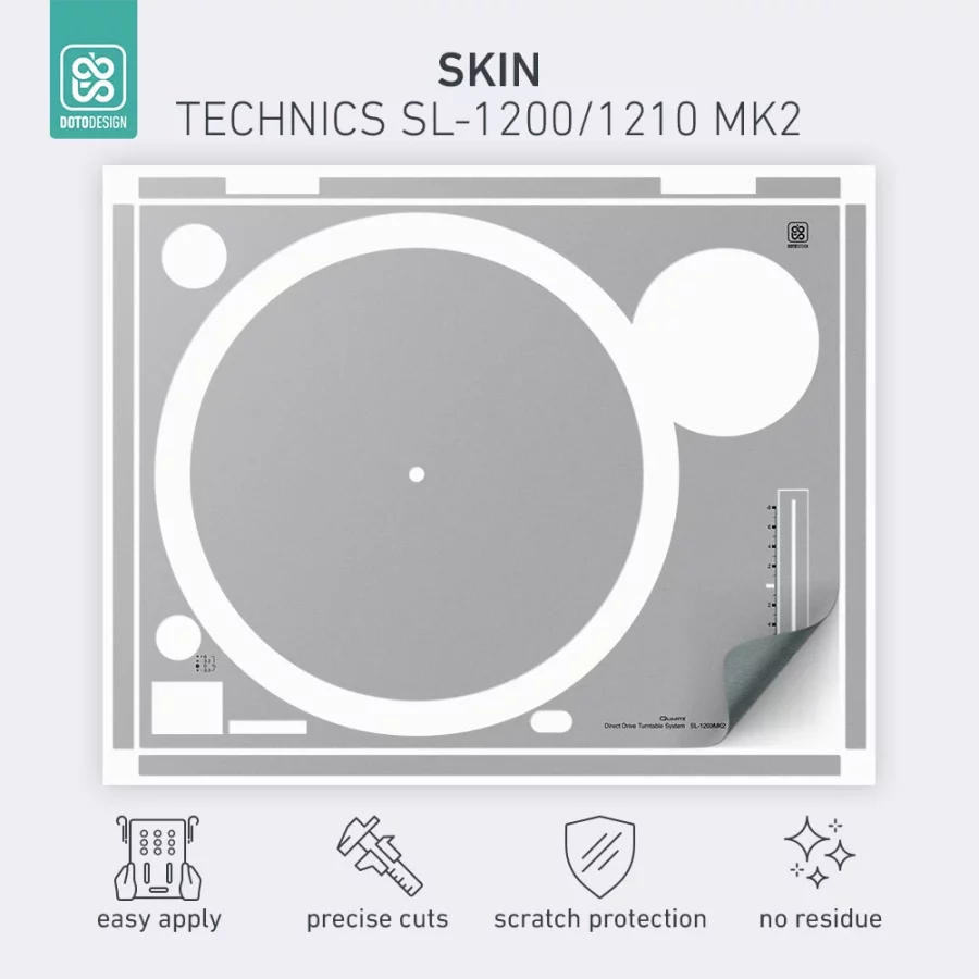 Doto Design Skin SL-1200 MK2 Nardo Grey Çift - Görsel 2