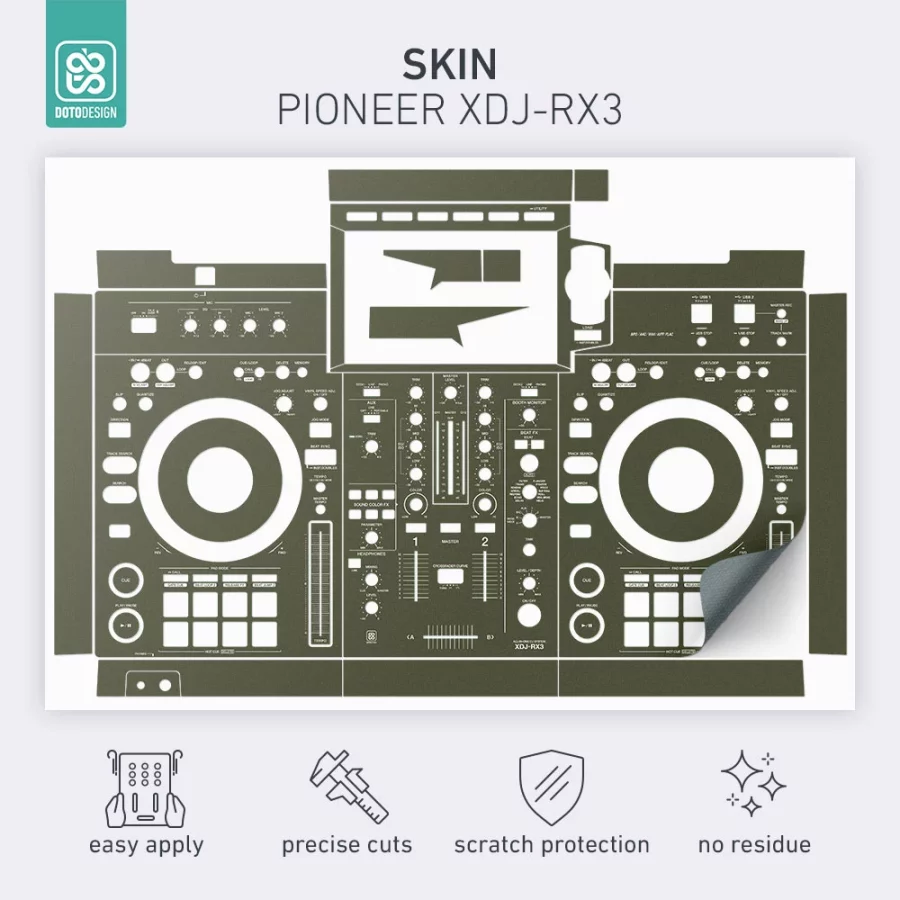 Doto Design Skin XDJ-RX3 Army Green - Görsel 2