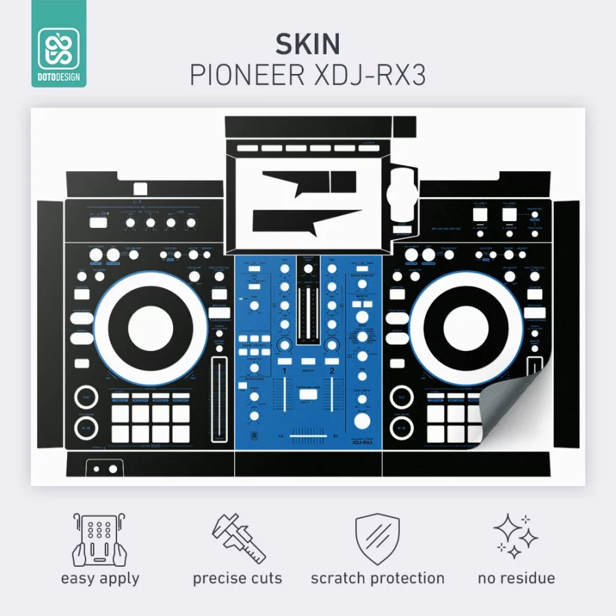 Doto Design Skin XDJ-RX3 Blue DVS - Görsel 2