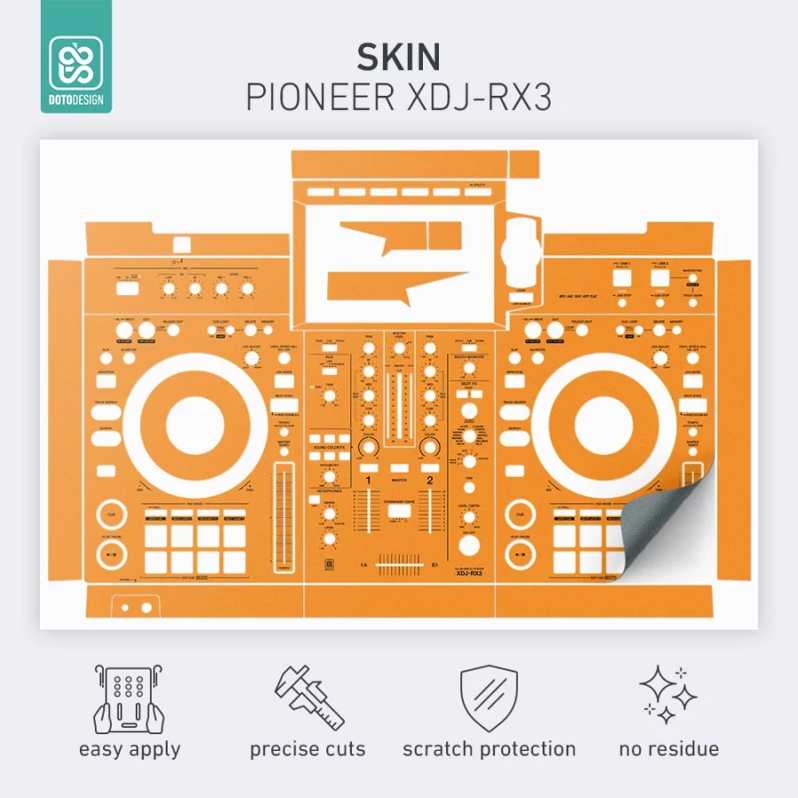 Doto Design Skin XDJ-RX3 Sunset Orange - Görsel 2