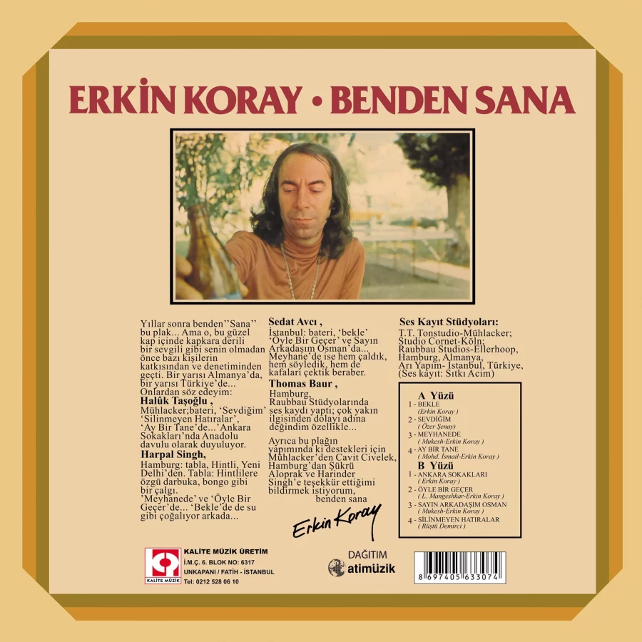 Erkin Koray - Benden Sana (Renkli Plak) - Görsel 2