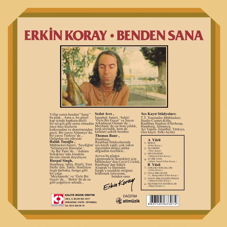 Erkin Koray - Benden Sana (Renkli Plak) - Görsel 2