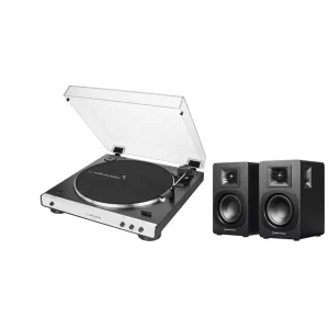 Audio-Technica AT-LP60XBT Beyaz ve AT-SP3X Pikap Müzik Sistemi