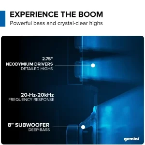 Gemini WPX-2000TOGO Şarjlı Modüler Kolon PA Sistemi