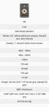 KRK V6S4 6,5 inç Aktif Stüdyo Monitörü (Tek)
