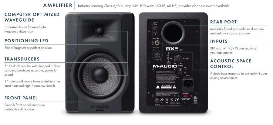 M-Audio BX5 D3 Aktif Monitör Hoparlör / 2 Adet