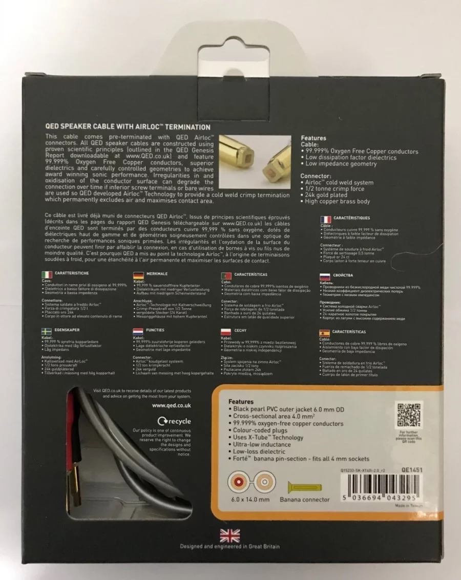 QED QE-1451 Reference XT40i Hazır Uçlu Hoparlör Kablosu 2x2 Metre