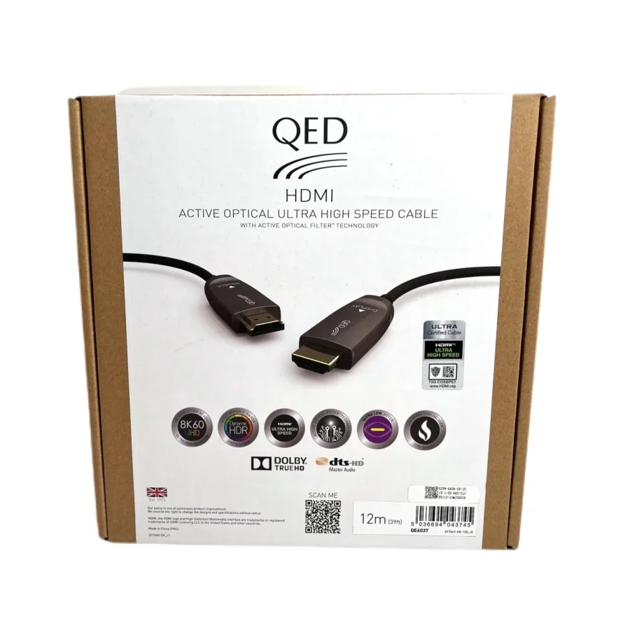QED QE-6037 Performance Optical Ultra High Speed HDMI 2.1 Kablo 12 Metre