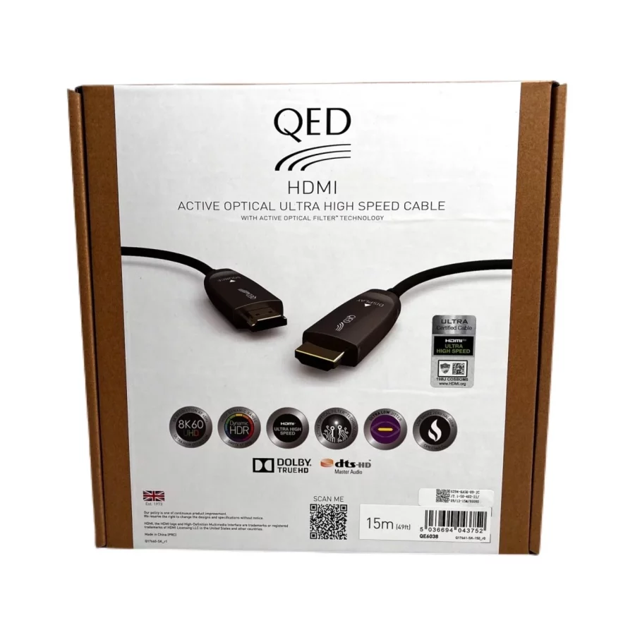 QED QE-6038 Performance Optical Ultra High Speed HDMI 2.1 Kablo 15 Metre