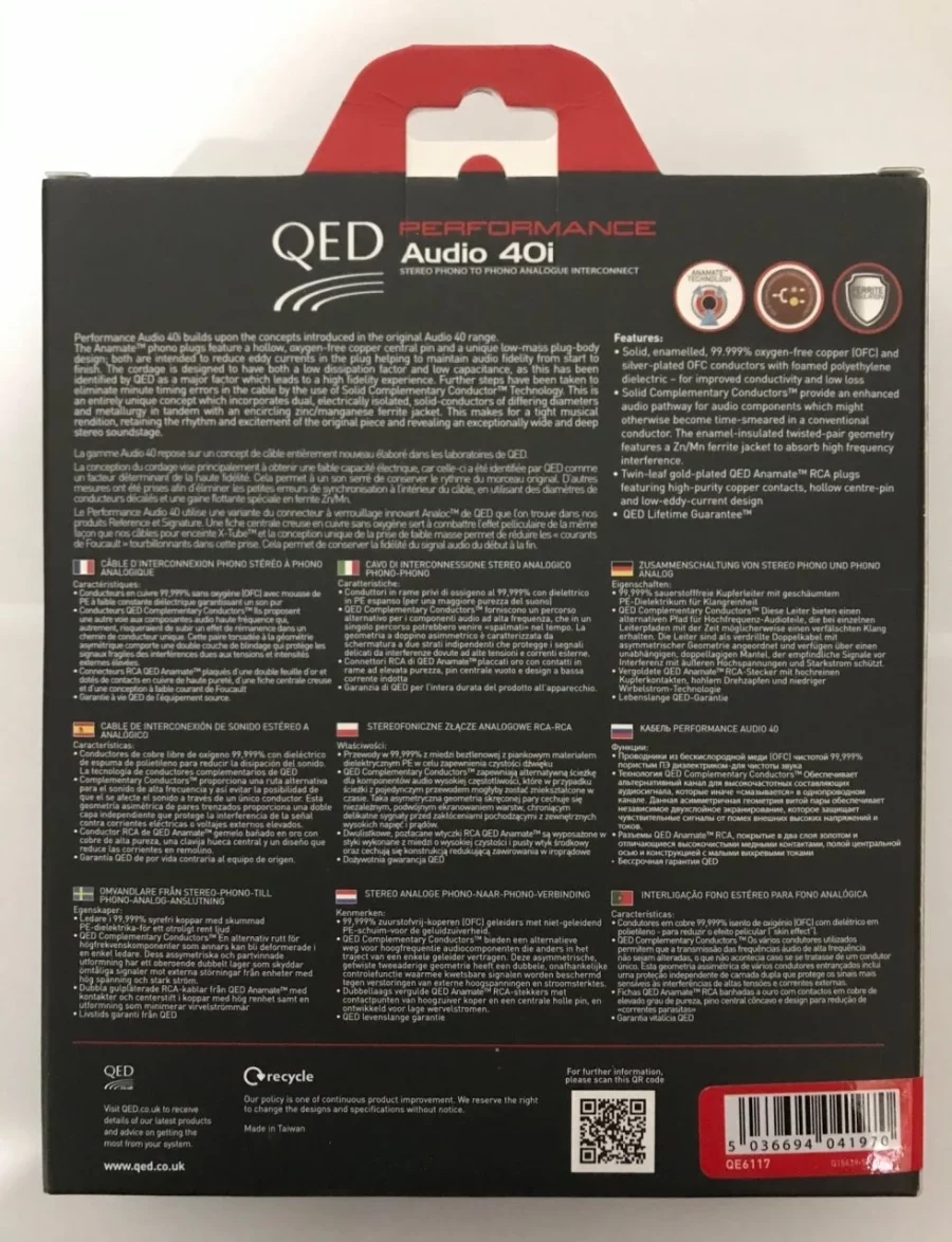 QED QE-6117 Performance Audio 40i RCA-RCA Kablo 3 Metre