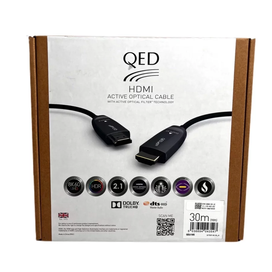 QED QE-6185 Performance Optical HDMI LSZH Kablo 30 Metre