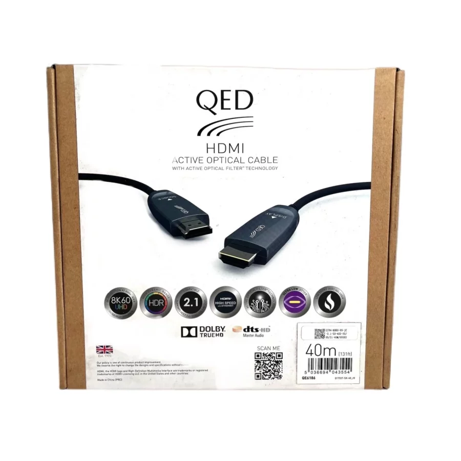 QED QE-6186 Performance Optical HDMI LSZH Kablo 40 Metre