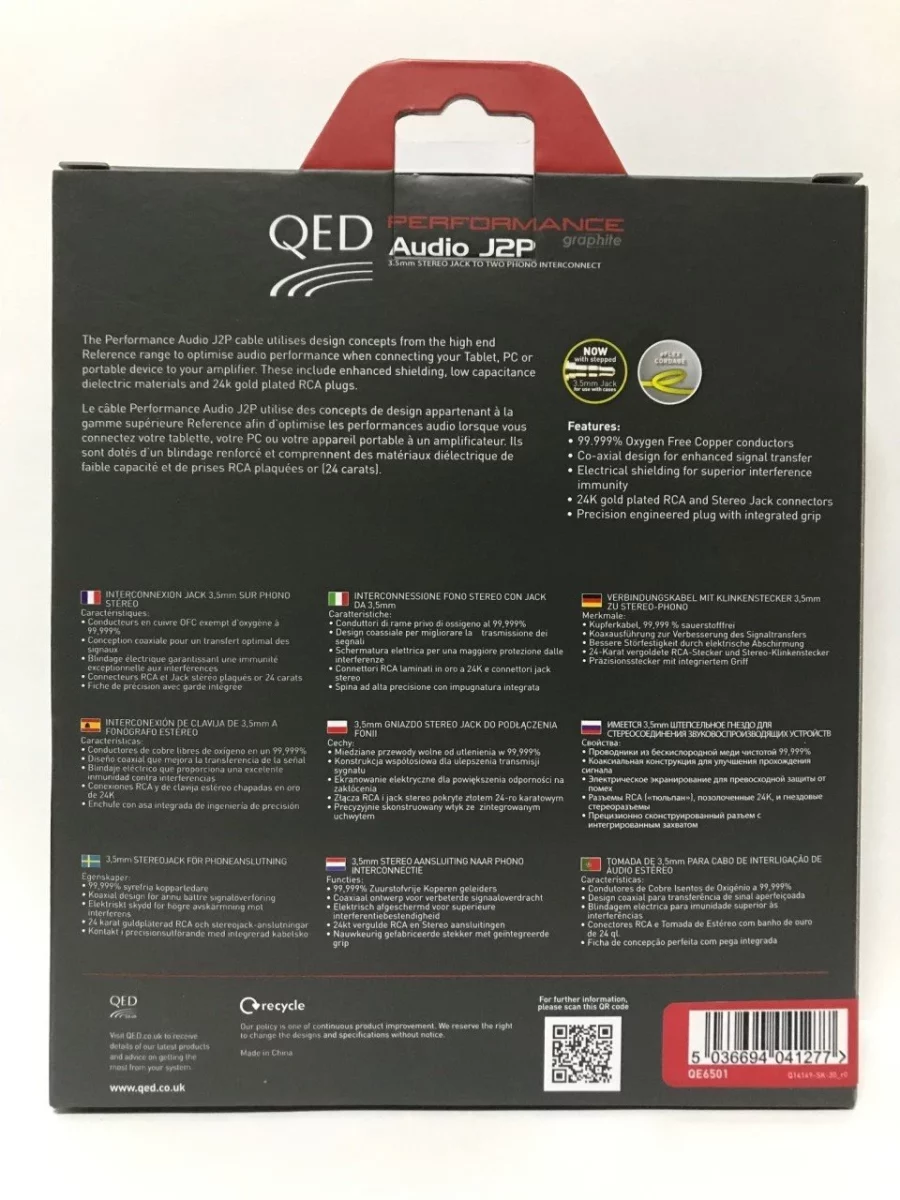 QED QE-6501 Performance Audio J2P 3.5 mm - RCA Kablo 3 Metre