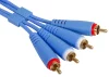 UDG Ultimate RCA-RCA Ses Kablosu Mavi Düz 3 m