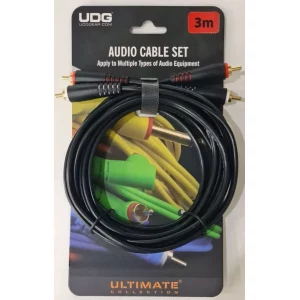 UDG Ultimate RCA-RCA Ses Kablosu Siyah Düz 3 m
