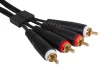 UDG Ultimate RCA-RCA Ses Kablosu Siyah Düz 3 m