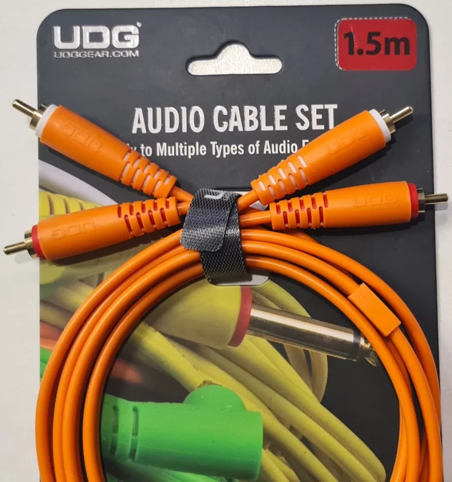 UDG Ultimate RCA-RCA Ses Kablosu Turuncu Düz 1,5 m