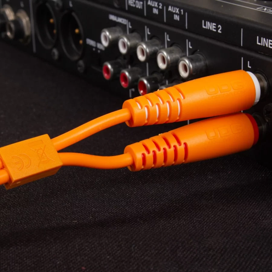 UDG Ultimate RCA-RCA Ses Kablosu Turuncu Düz 3 m