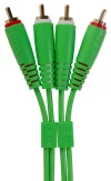 UDG Ultimate RCA-RCA Ses Kablosu Yeşil Düz 3 m