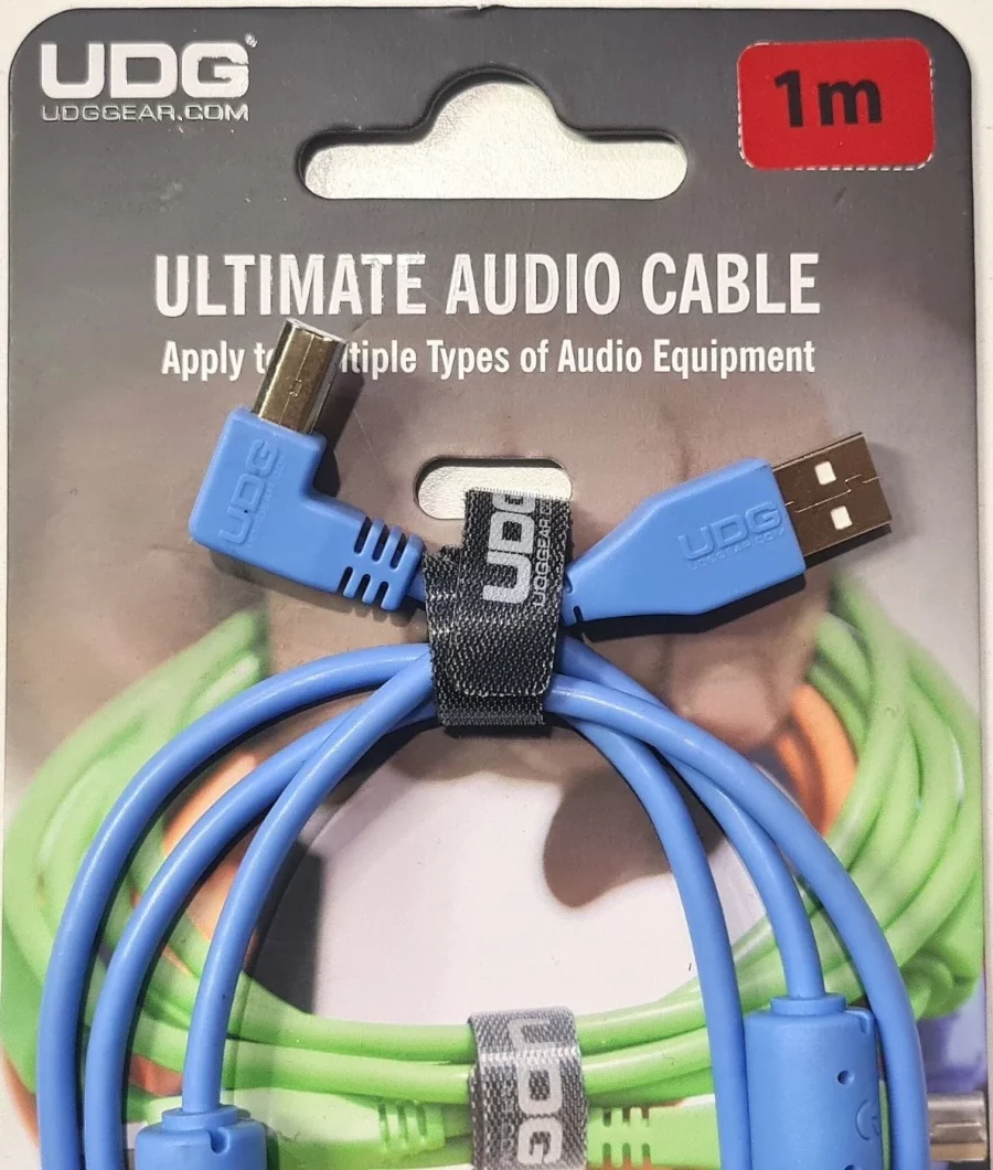 UDG Ultimate Ses Kablosu USB 2.0 A-B Mavi Açılı 1 m