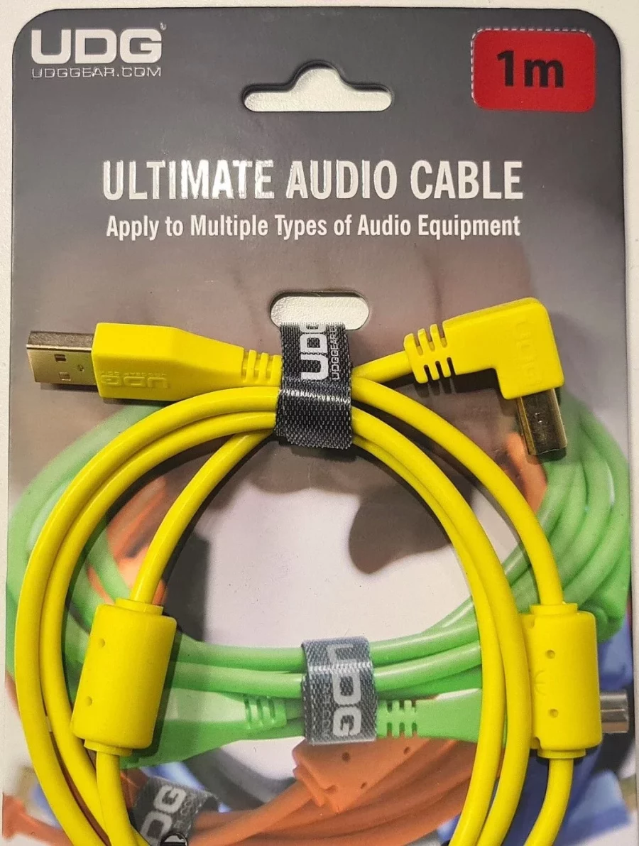 UDG Ultimate Ses Kablosu USB 2.0 A-B Sarı Açılı 1 m