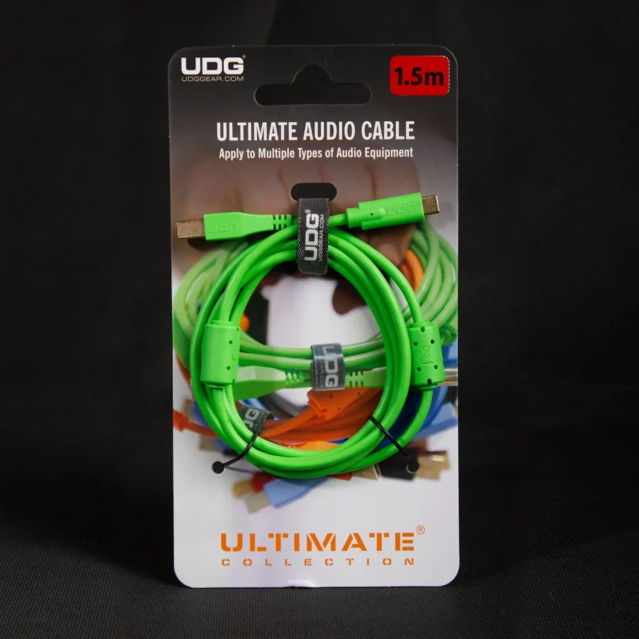 UDG Ultimate Ses Kablosu USB 2.0 C-B Yeşil Düz 1,5 m