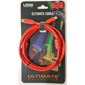 UDG Ultimate Ses Kablosu USB 3.2 C-C Kırmızı Düz 1,5 m